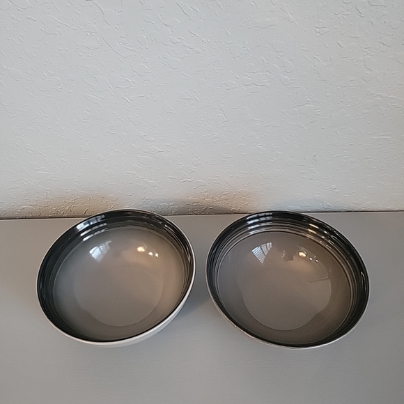 LE CREUSET Set of 2 FLINT Grey Cereal Bowls NEW - Picture 4 of 4